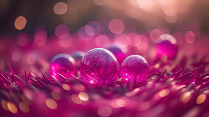 Magenta Abstract Splash Bokeh Background - Landscape