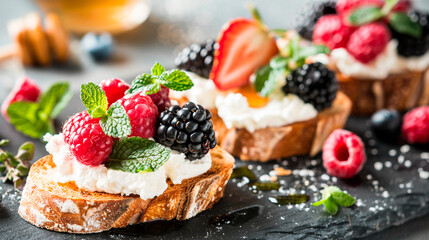 delicious cake with fresh fruits