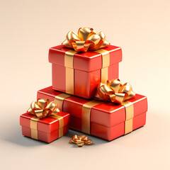 Obraz premium Colorful giftboxes isolated on white background. 3D illustration.