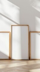 clean and bright space with blank frames for art display

