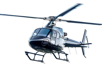 Helicopter in Flight Isolated on a Transparent Background.