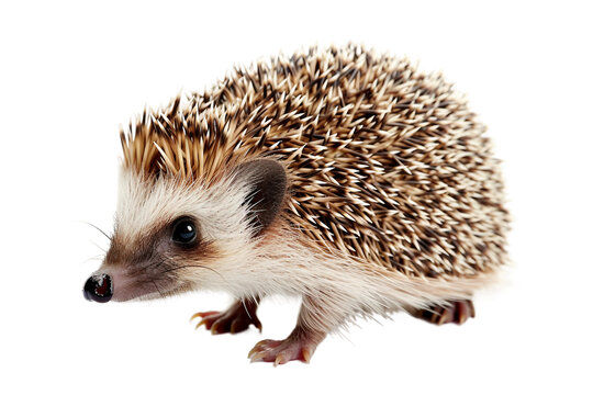 A Sad Hedgehog Isolated on a Transparent Background.