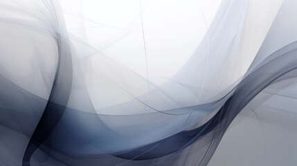 An abstract flow of diaphanous fabric, in white, blue and black