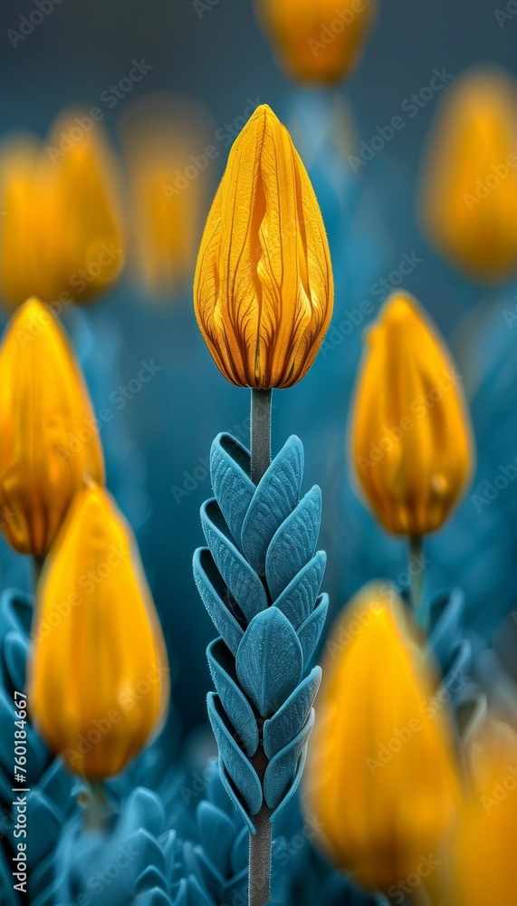 Poster lemon yellow geometric patterns abstract spring background evoking the unfolding of spring blooms.
