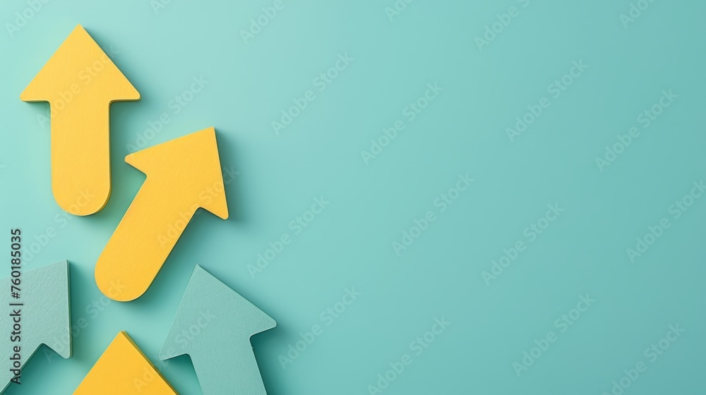 Poster dynamic financial growth concept with abstract arrow background and space for text