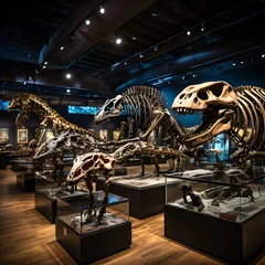 Foto op Canvas Eloquently Displayed Collection of Diverse Dinosaur Fossils in a Museum Exhibit © Logan