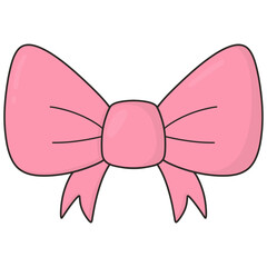 pink bow with ribbon