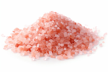 Heap of Himalayan Pink Salt isolated on White background