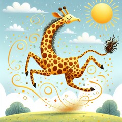 jumping giraffe