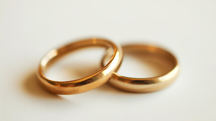 Obraz na płótnie Canvas A pair of gold wedding rings