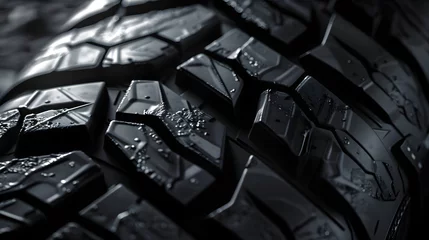 Foto auf Leinwand Tyre profile background, tire profile, rubber, wheel, car wallpaper © Markus