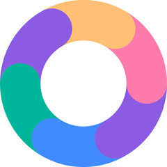 회전 순환 단계 주기를 나타내는 파이 다이어그램