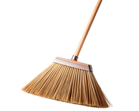 Wooden broom. isolated on transparent background.