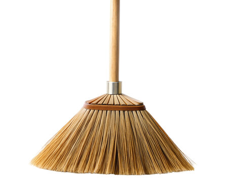 Wooden broom. isolated on transparent background.
