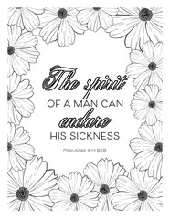 Biblical coloring illustration of Christian faith with Floral or abstract background design for cards, invitations, decorations, or wallpaper
