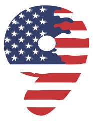 Number With USA Flag