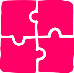 손으로 그린 퍼즐 조각 다이어그램