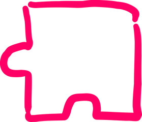 손으로 그린 퍼즐 조각 다이어그램