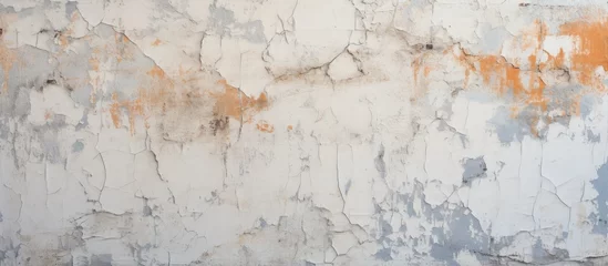 Printed kitchen splashbacks Old dirty textured wall A detailed shot of a weathered white wood wall with flaking paint, creating an intriguing art pattern. The paint peels further as freezing temperatures affect it