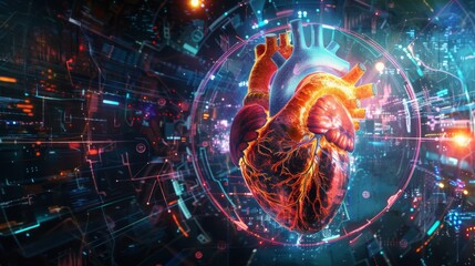 Fototapeta premium Human heart in digital form
