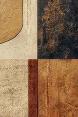 simple textured  vertical painting simple boho abstract simple geometric  shape painting in earth tone , Artwork for wall art and home decor, simple poster at , 