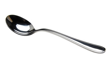 Silver Spoon Isolated on a Transparent Background.