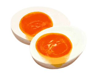 ゆで卵半熟（断面）