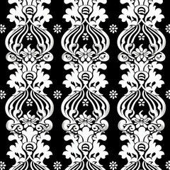 Lace pattern, white,Wave-shaped,continuous