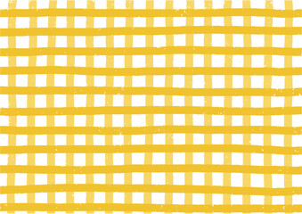黄　チェック　背景　パターン　手書き風