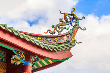 Colorful Traditional Chinese Temple Roof Detail