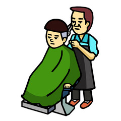 床屋　イラスト