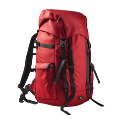 Red Backpack Illustration Art on a Transparent Background Generative AI