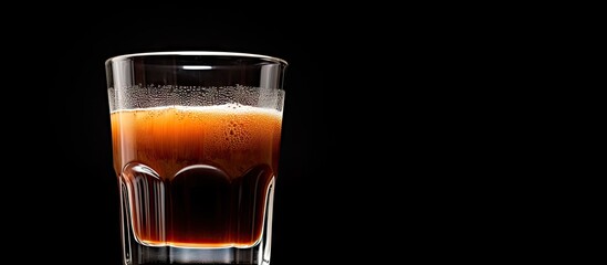 Sensual Dark Beer Glass on Moody Black Background, Perfect for Bar Menus and Beverage Promotions - obrazy, fototapety, plakaty