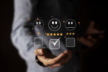 Customers rate service provider satisfaction through the application. The service experience in the online application will assess the quality of the service.	