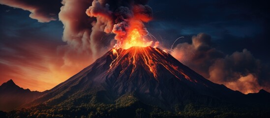 Majestic Volcano Erupting in a Spectacular Display of Power and Natural Beauty
