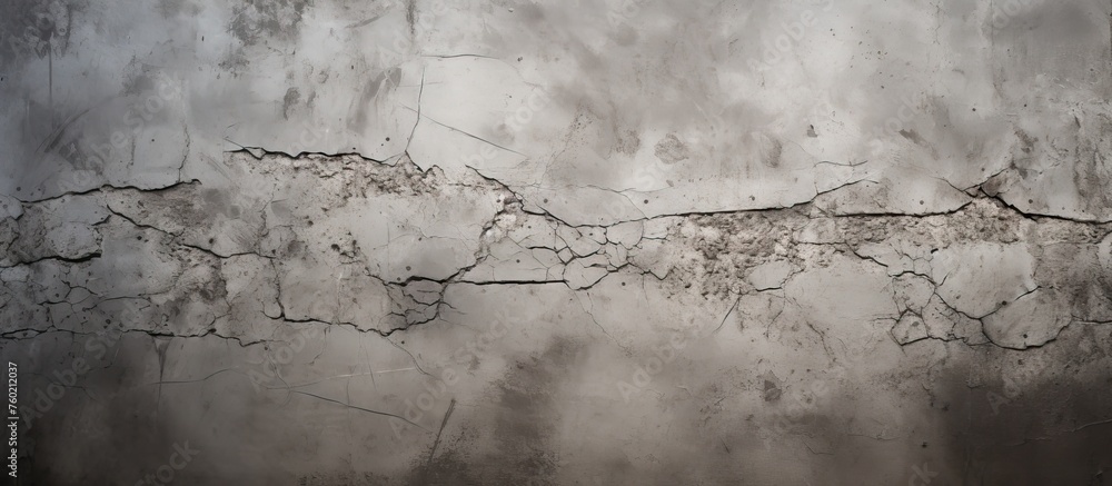 Sticker Abstract Grey Concrete Wall Texture with Cracked Surface for Background Design