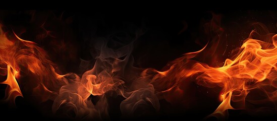 Fototapeta na wymiar Intense and Fiery Flames Igniting on Dark Background for Dramatic Visuals and Design Projects