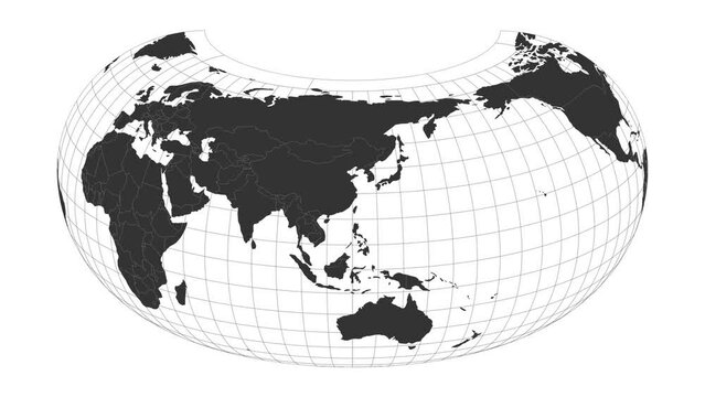 Animated Armadillo world map. Loopable video. Perfect for travel or geography projects.