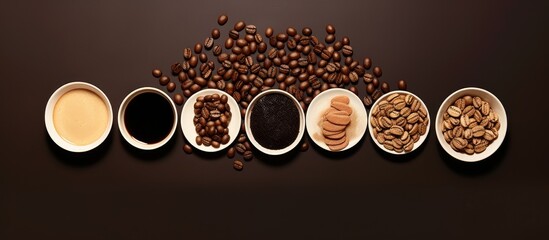 Aromatic Coffee Beans and Tasty Coffee Beans on Miniature Spoons for Brewing