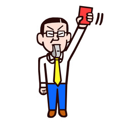 レッドカード　退場　イラスト