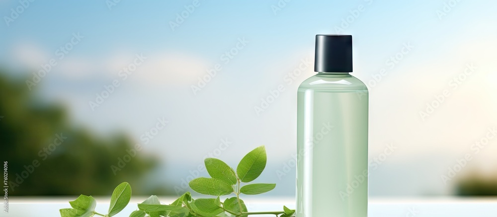 Poster refreshing hydration concept with a bottle of water and sparkling splashes