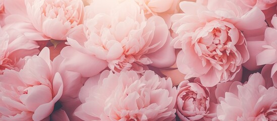 Elegant Pink Peonies Creating a Dreamy Floral Background with Romantic Blooms and Tender Petals