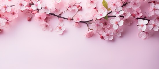 Ethereal Cherry Blossom Background with Blank Space for Spring and Nature Designs