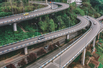 Urban Transportation Network with Elevated Highways