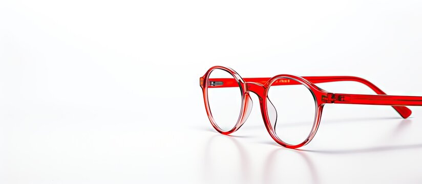 Stylish Eyeglasses Resting on a Clean White Surface - Modern Fashion Accessory Concept
