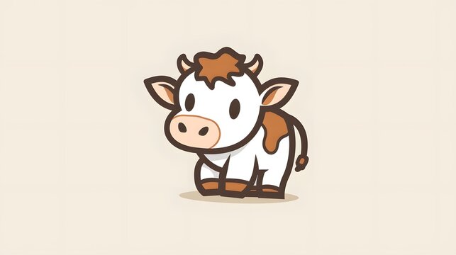 cute cow logo animal