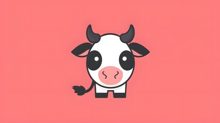 cute cow logo animal