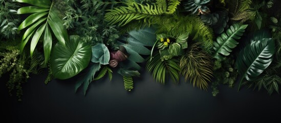 Lush Greenery Wall Filled with Vibrant Leaves and Fresh Potted Plants