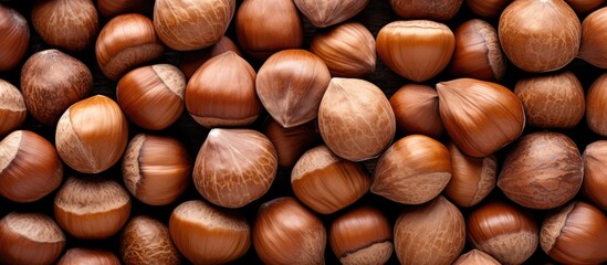 Rich and Textured Background of Hazelnuts - Organic Food Full of Nutrients freshness and Delight