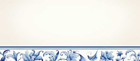 Elegant Blue and White Floral Border with a Delicate and Charming Flower Pattern